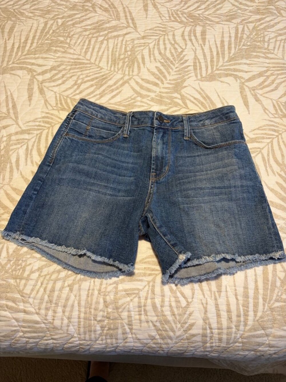 Justblack Womens High-Rise Frayed Hem Denim Shorts Made In USA Size S